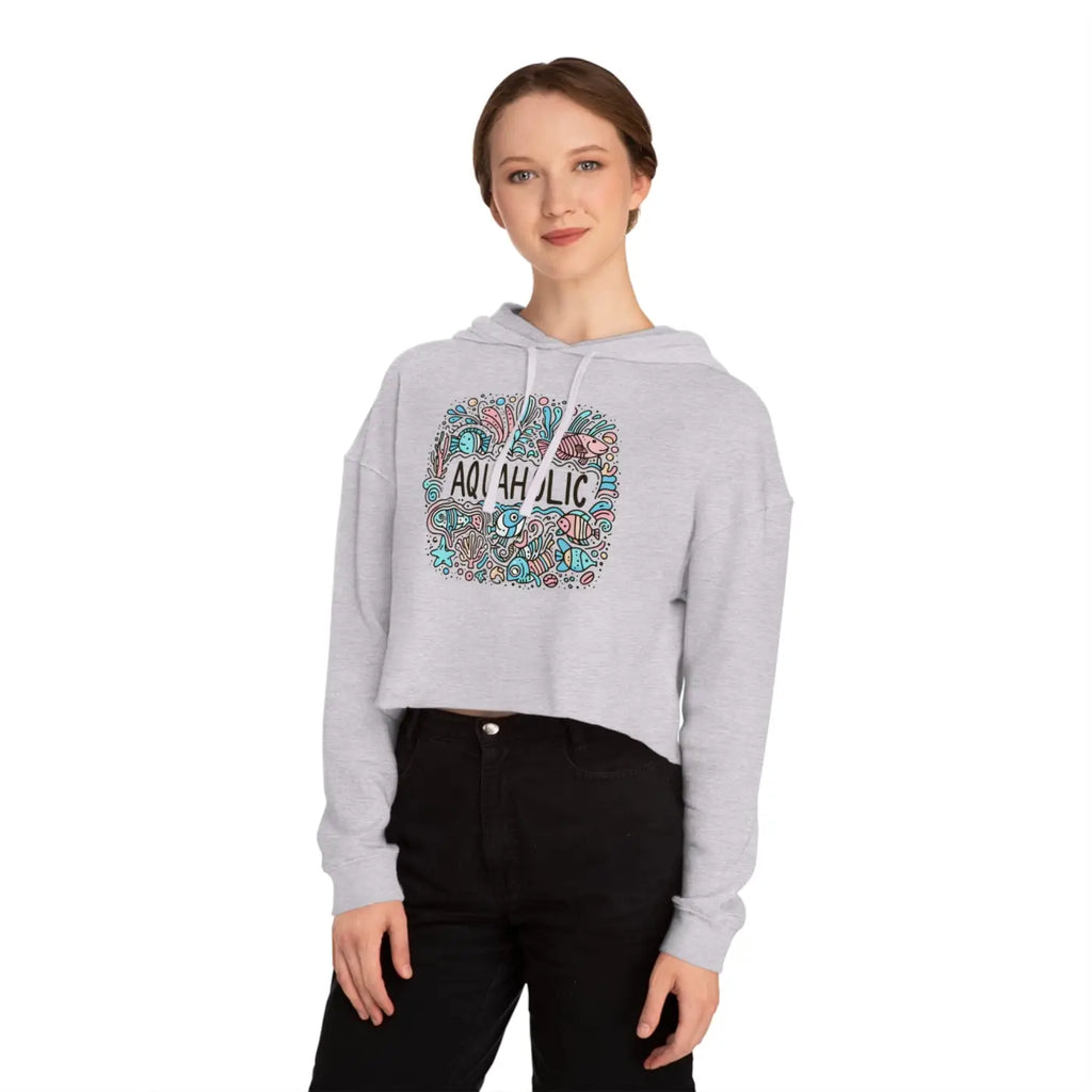 Cropped Hooded Sweatshirt - Beach Vibe Pastel Style - DipaliZ