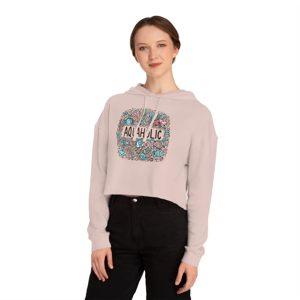 Cropped Hooded Sweatshirt - Beach Vibe Pastel Style - DipaliZ