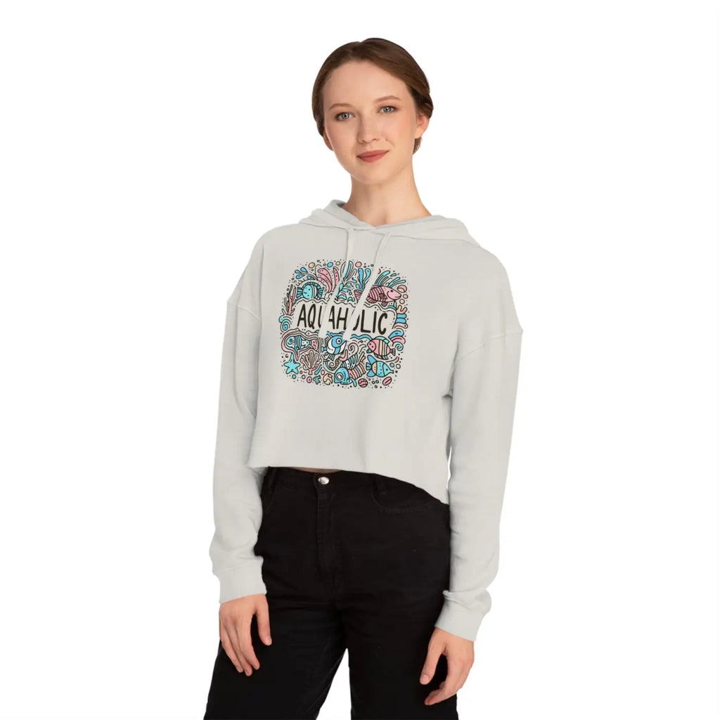 Cropped Hooded Sweatshirt - Beach Vibe Pastel Style - DipaliZ