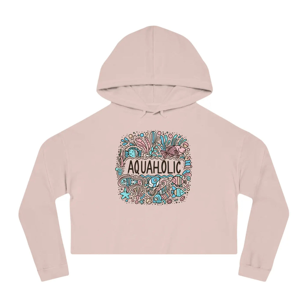 Cropped Hooded Sweatshirt - Beach Vibe Pastel Style - DipaliZ