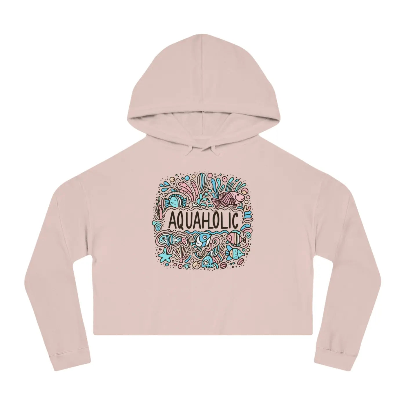 Cropped Hooded Sweatshirt - Beach Vibe Pastel Style - DipaliZ