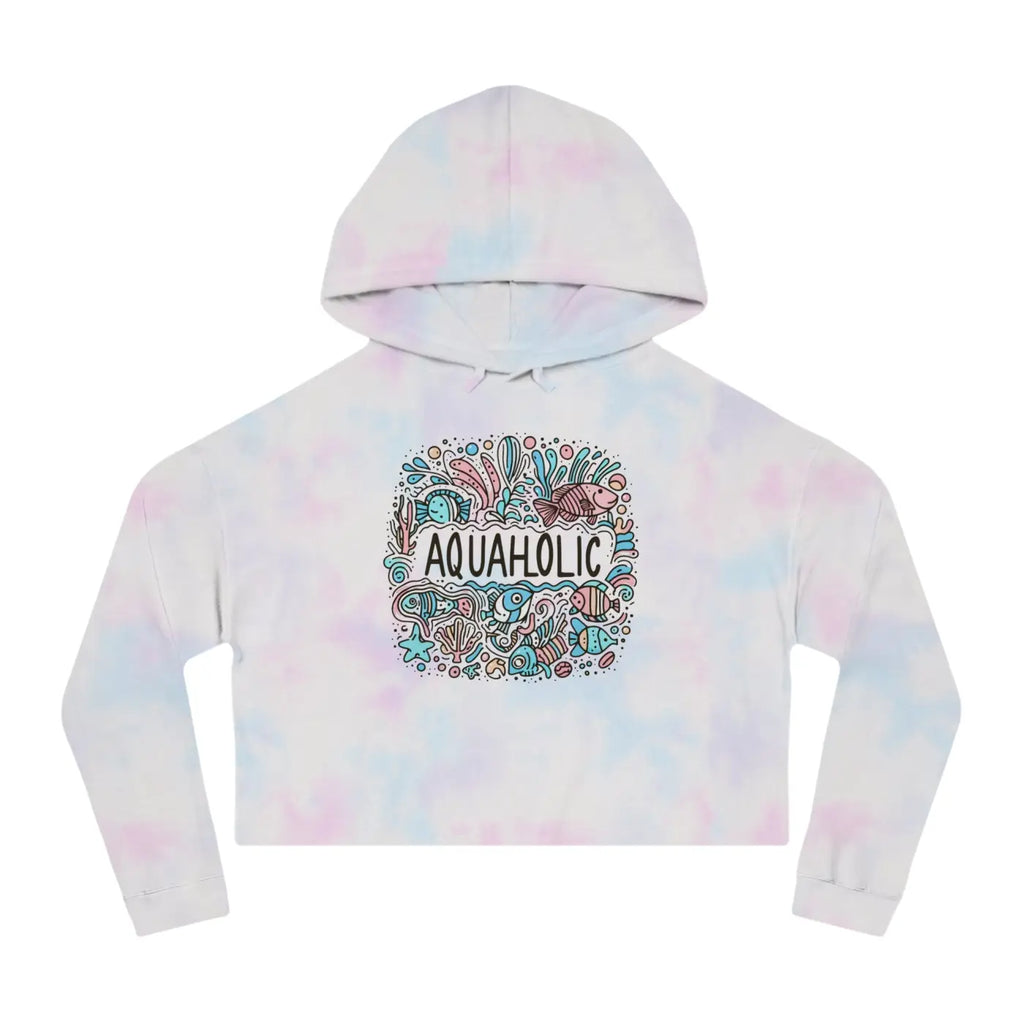 Cropped Hooded Sweatshirt - Beach Vibe Pastel Style - DipaliZ