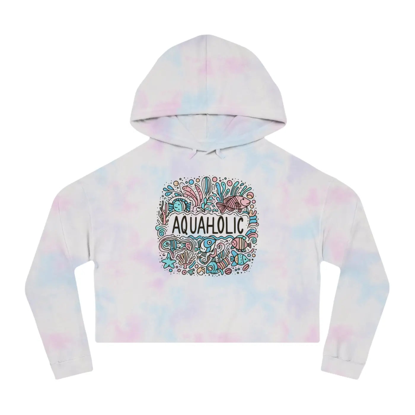 Cropped Hooded Sweatshirt - Beach Vibe Pastel Style - DipaliZ
