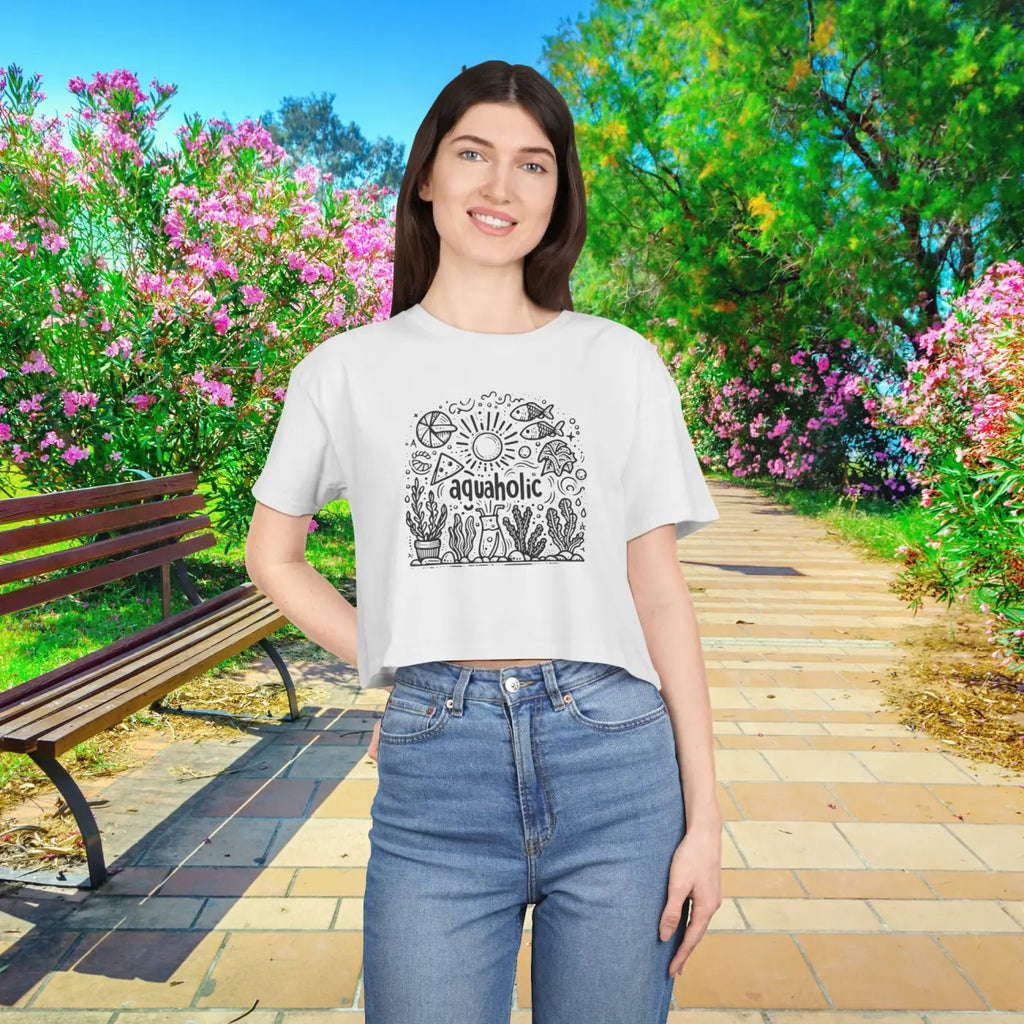 Women's Crop Tee - Bold Beach Vibes Summer Style - DipaliZ