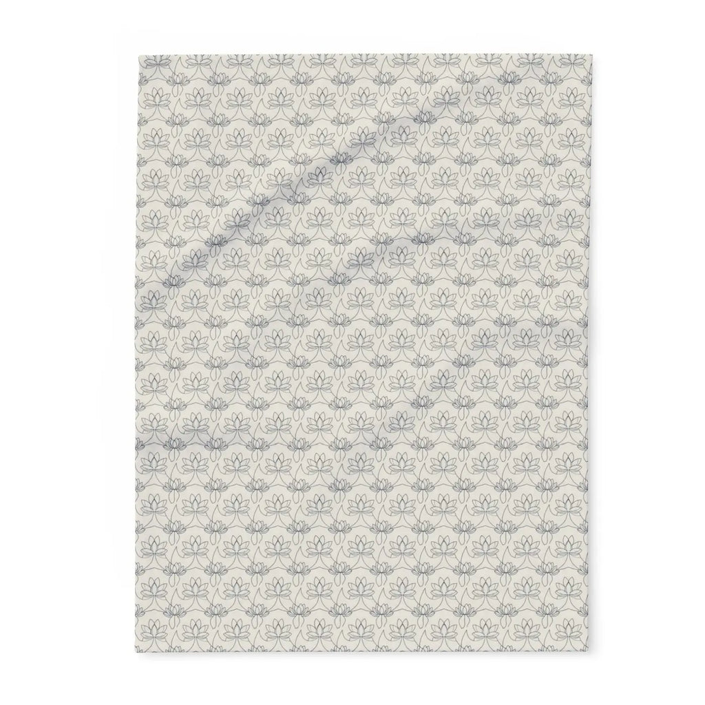 Arctic Fleece Blanket - Cozy Lotus Pattern Winter Warmth - DipaliZ