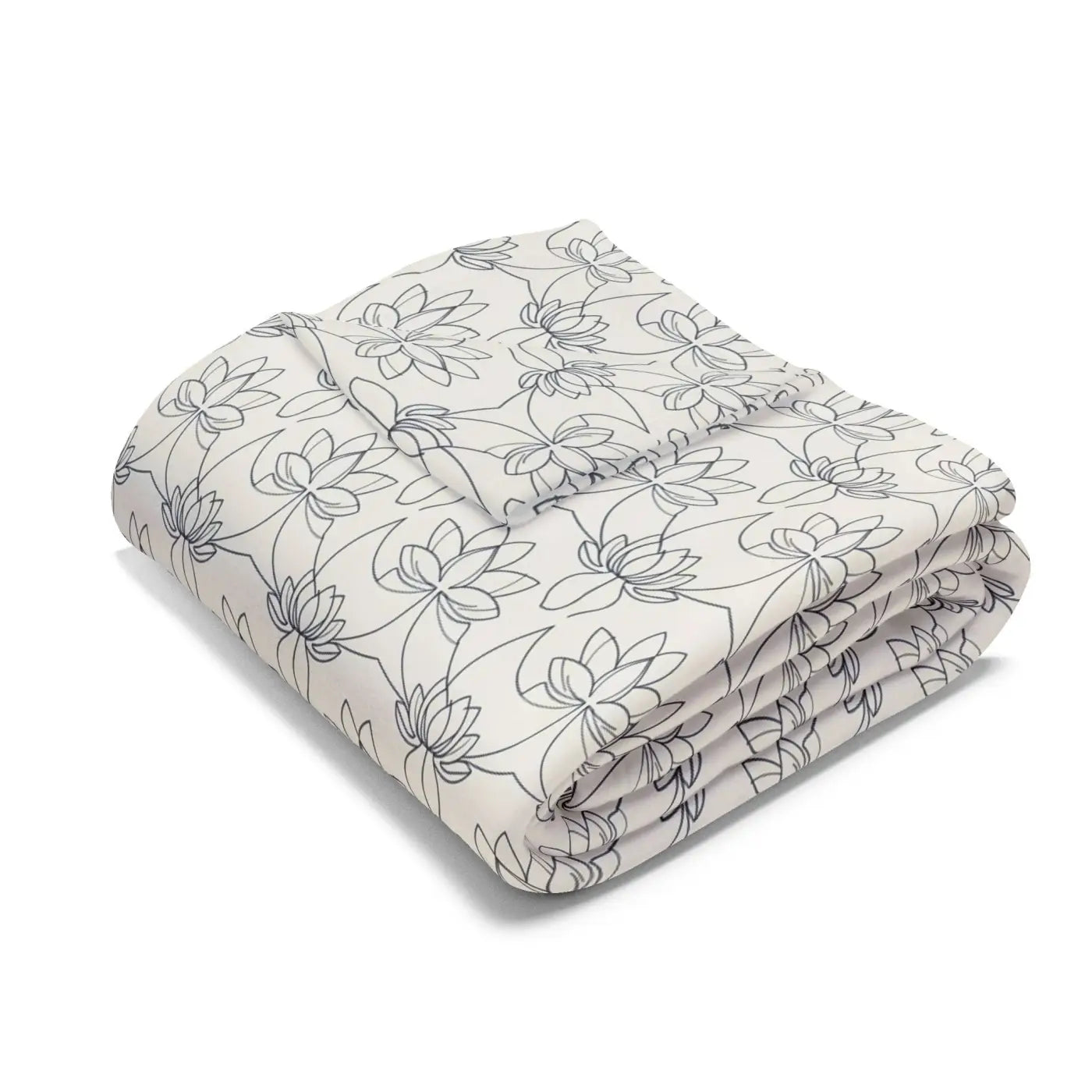 Arctic Fleece Blanket - Cozy Lotus Pattern Winter Warmth - DipaliZ