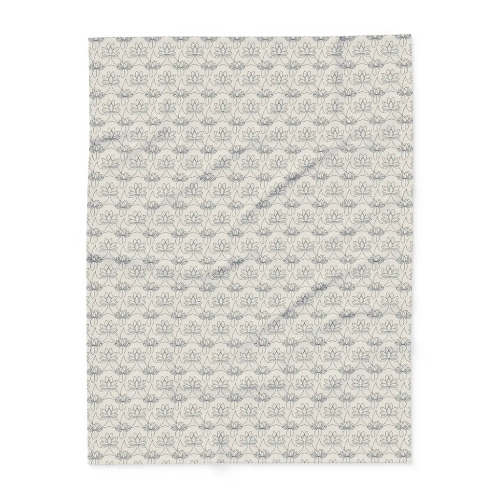 Arctic Fleece Blanket - Cozy Lotus Pattern Winter Warmth - DipaliZ