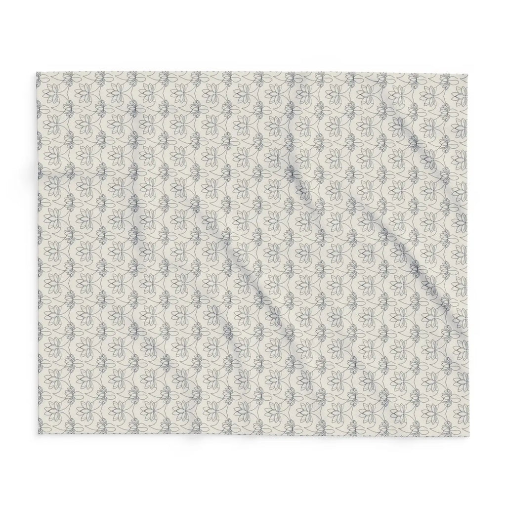 Arctic Fleece Blanket - Cozy Lotus Pattern Winter Warmth - DipaliZ