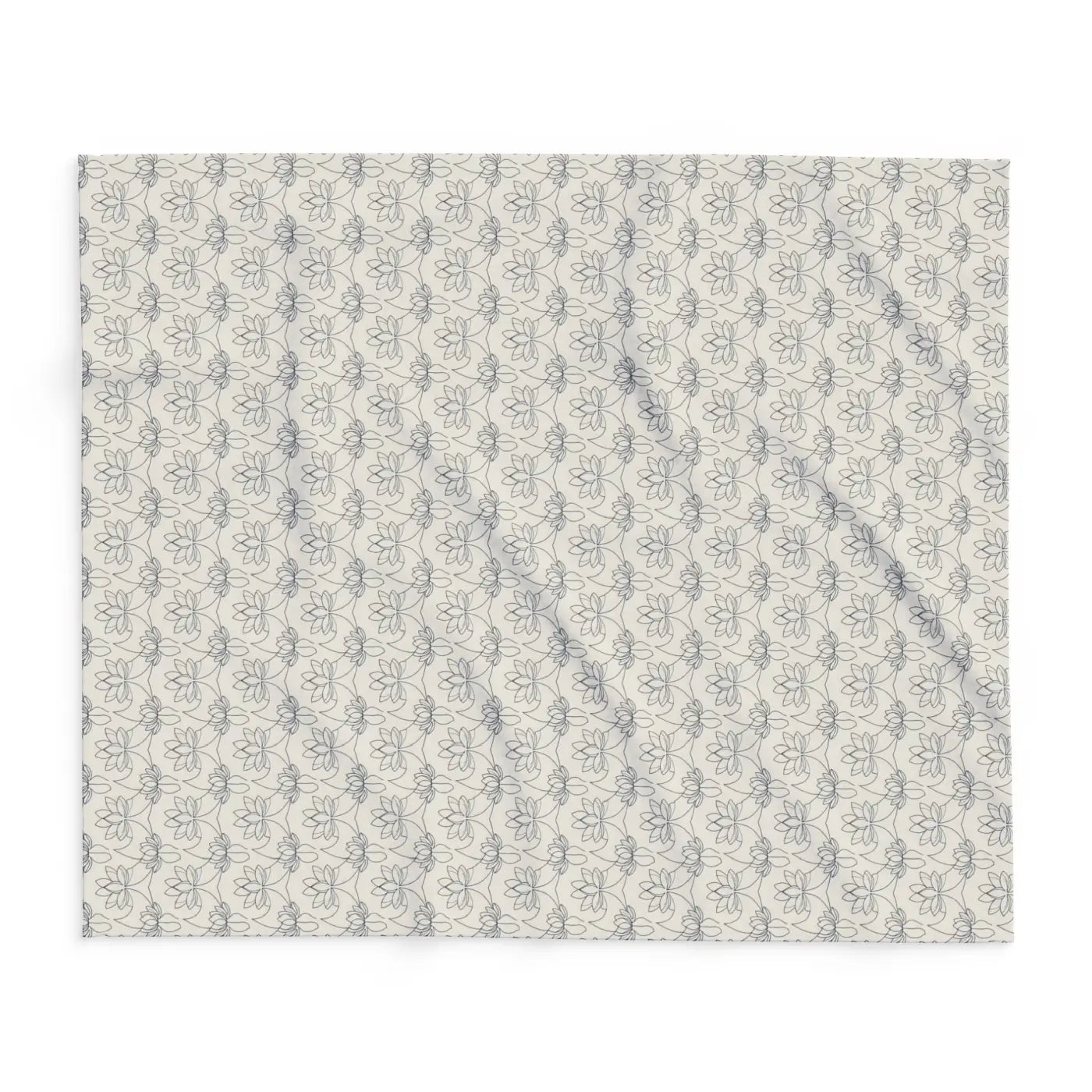 Arctic Fleece Blanket - Cozy Lotus Pattern Winter Warmth - DipaliZ