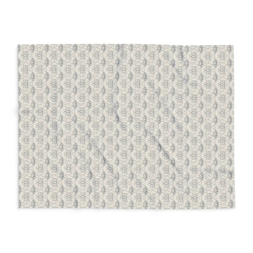 Arctic Fleece Blanket - Cozy Lotus Pattern Winter Warmth - DipaliZ