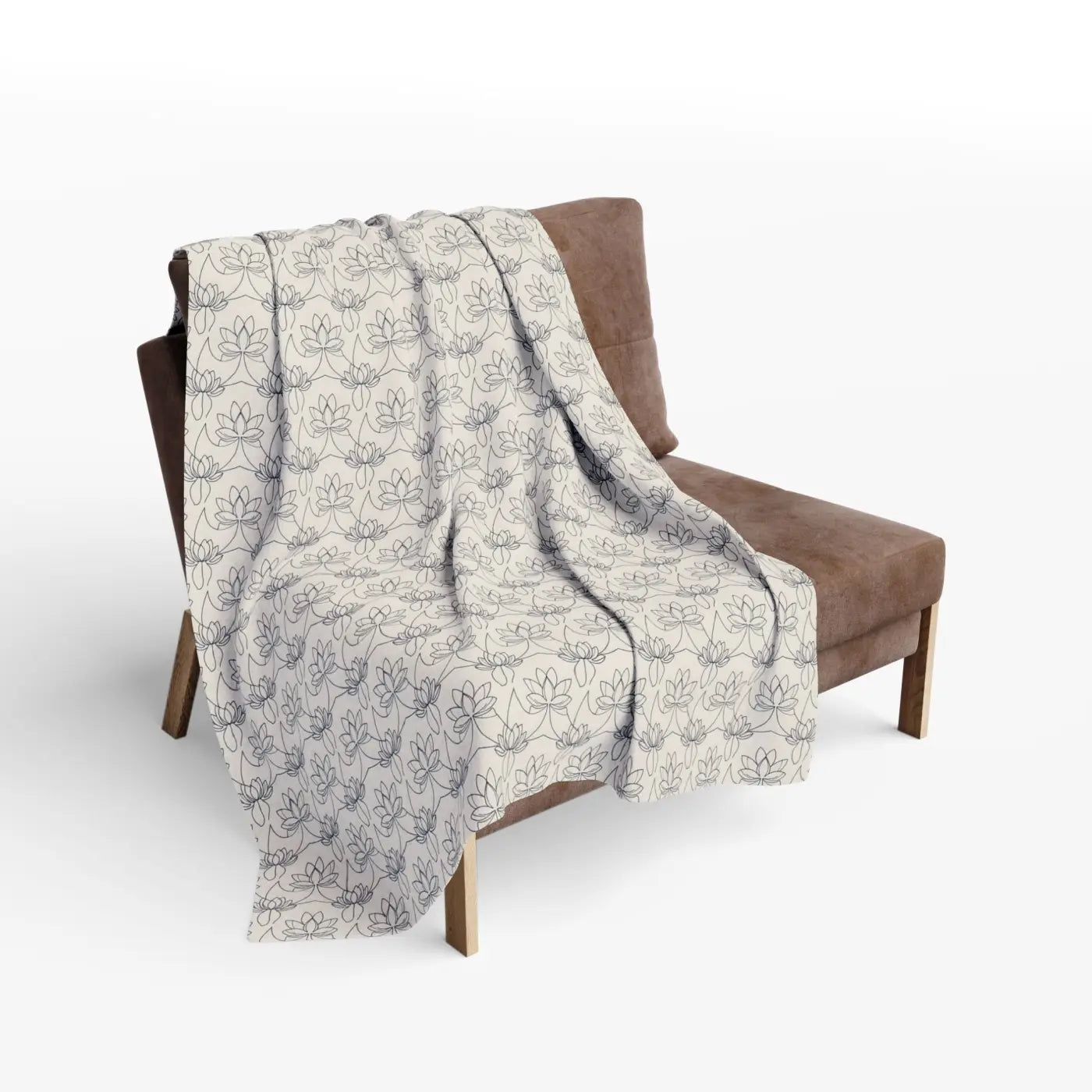 Arctic Fleece Blanket - Cozy Lotus Pattern Winter Warmth - DipaliZ