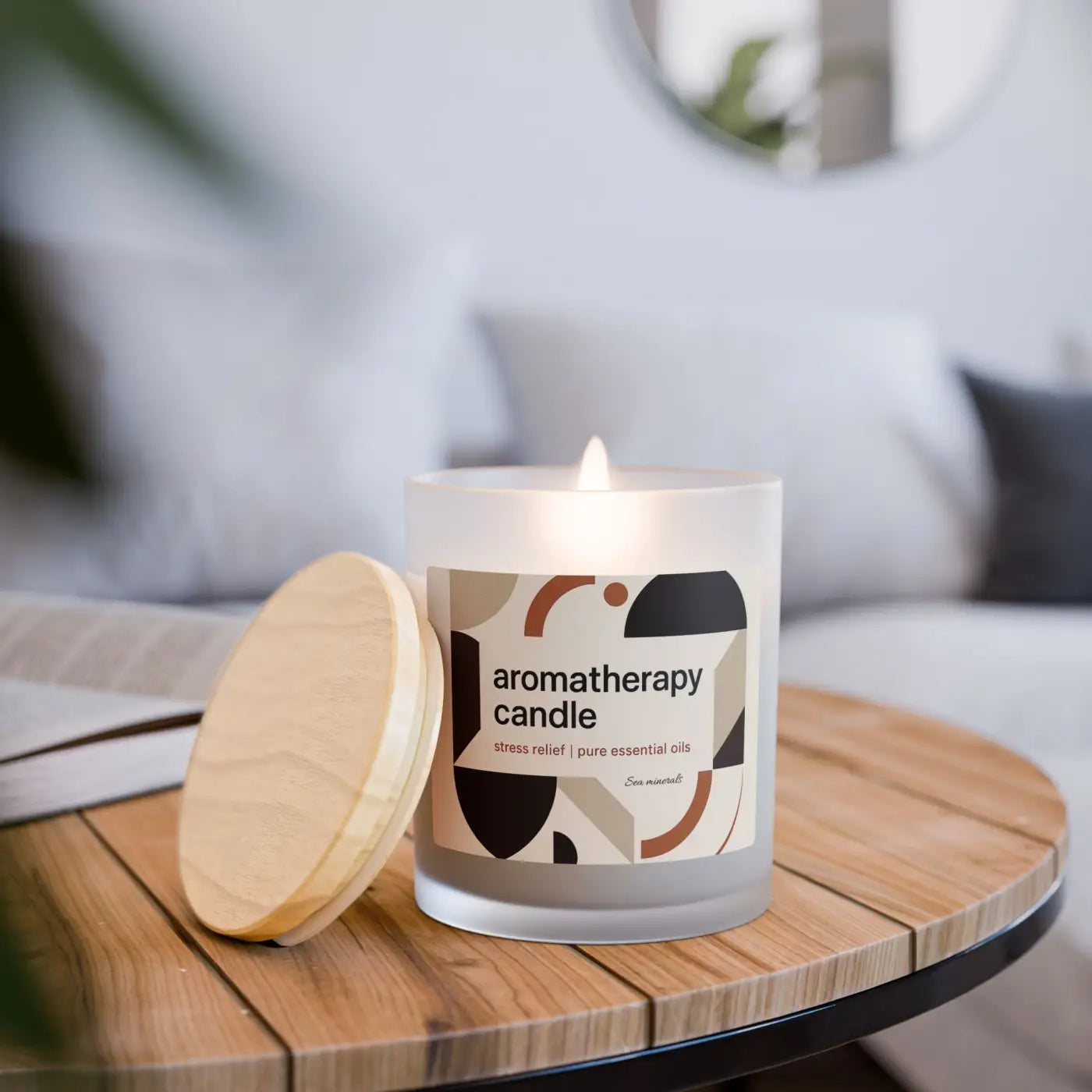 Frosted Glass Aromatherapy Candle - Stress Relief Glow - DipaliZ