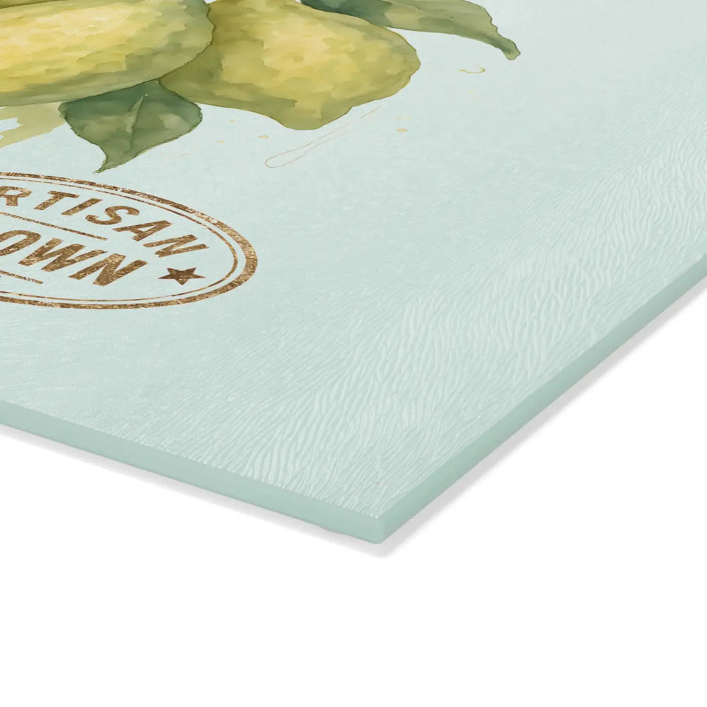 Premium Artisan Lemon Glass Cutting Board - Vibrant Citrus - DipaliZ
