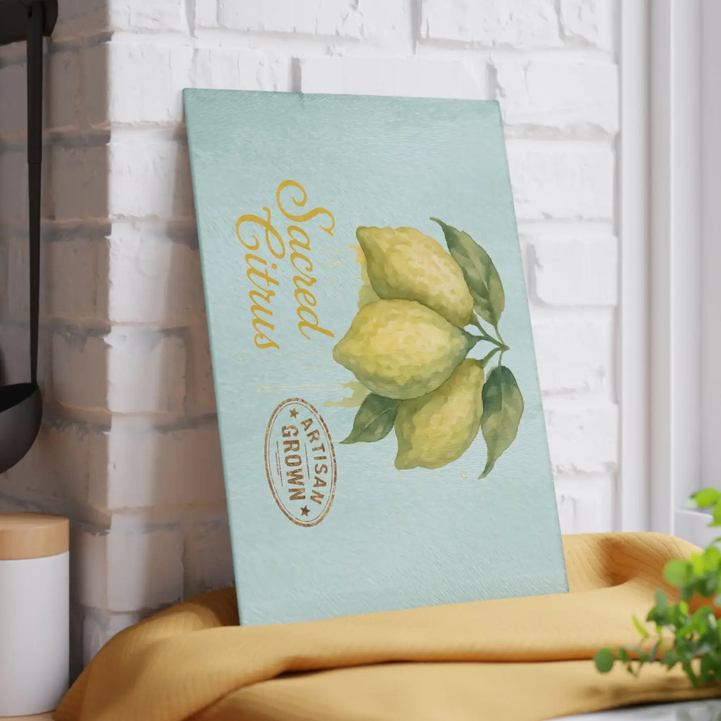 Premium Artisan Lemon Glass Cutting Board - Vibrant Citrus - DipaliZ