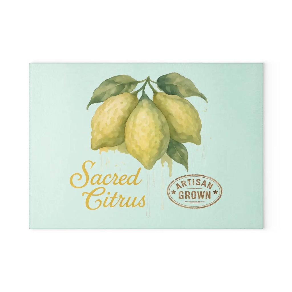 Premium Artisan Lemon Glass Cutting Board - Vibrant Citrus - DipaliZ