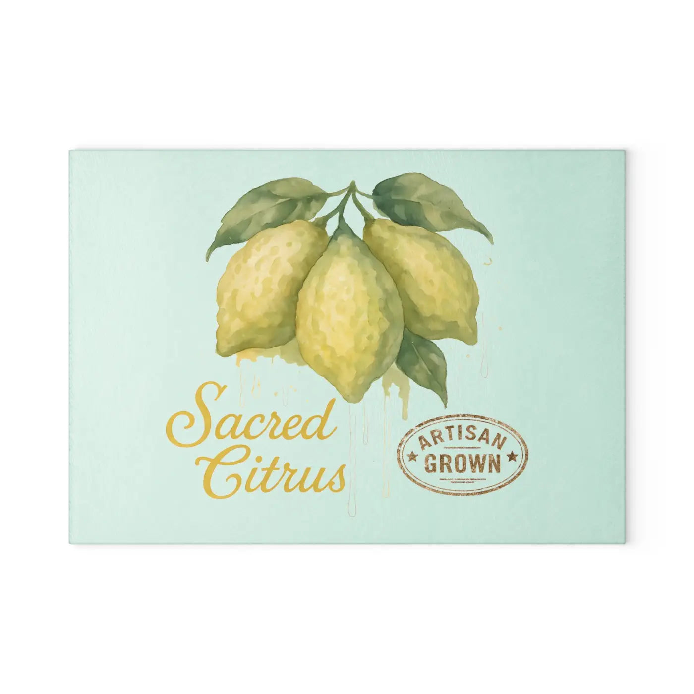 Premium Artisan Lemon Glass Cutting Board - Vibrant Citrus - DipaliZ