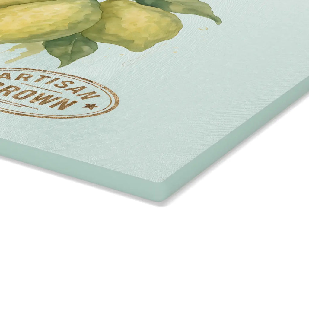 Premium Artisan Lemon Glass Cutting Board - Vibrant Citrus - DipaliZ