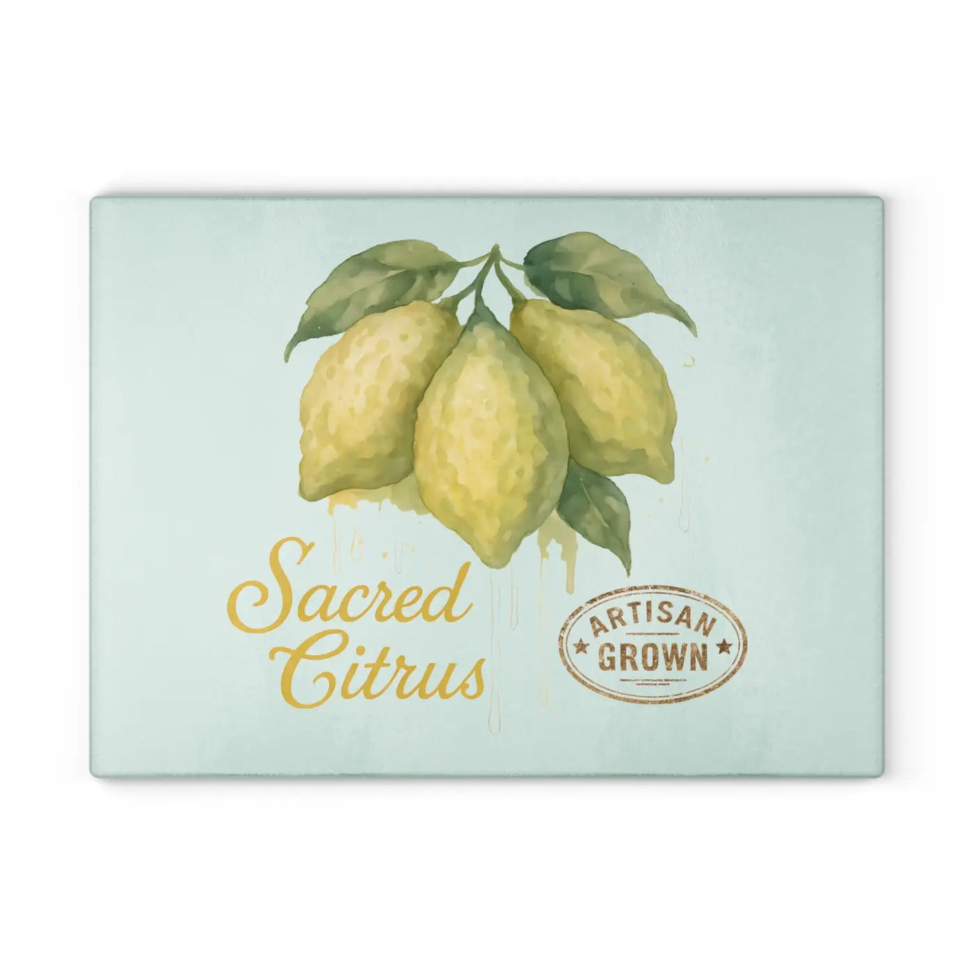 Premium Artisan Lemon Glass Cutting Board - Vibrant Citrus - DipaliZ