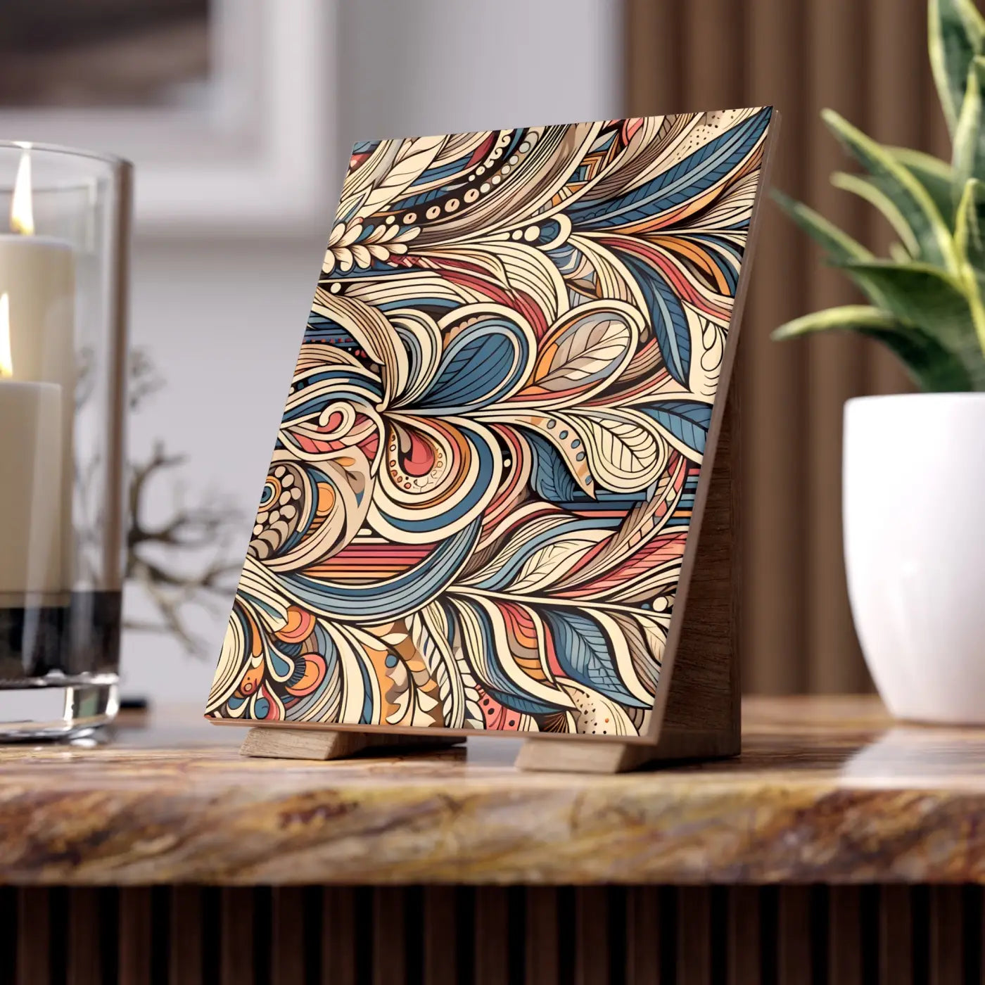 Artistic Ceramic Photo Tile - Colorful Wall Decor - DipaliZ
