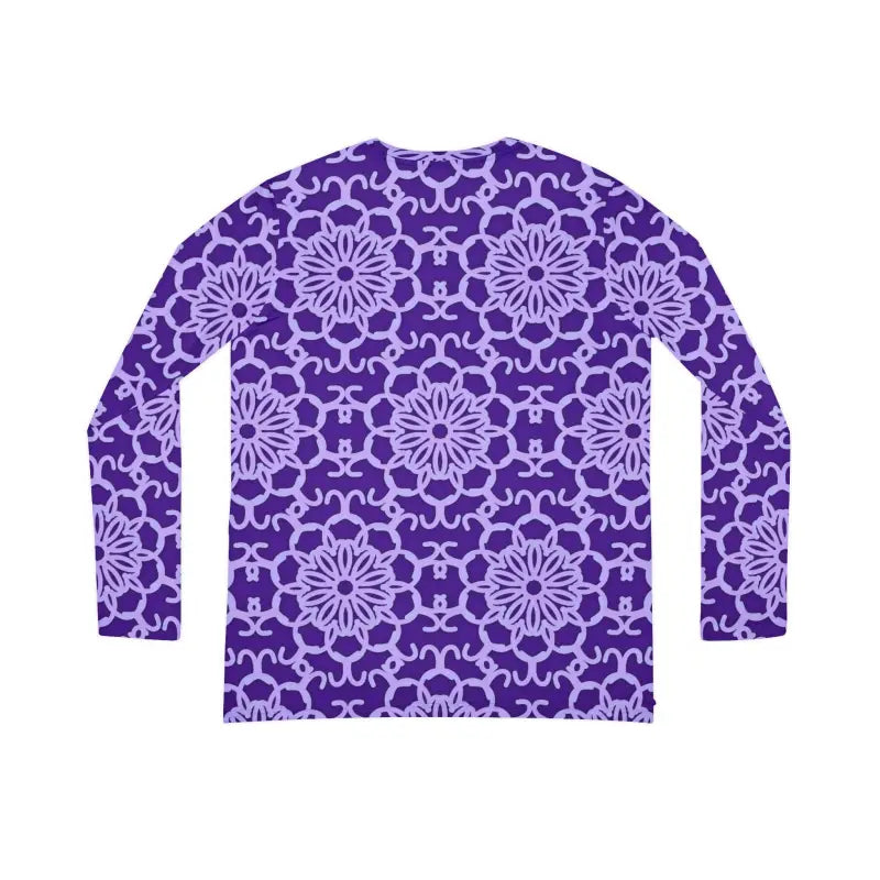 Blue and Purple Abstract Long Sleeve Tee for Women - DipaliZ