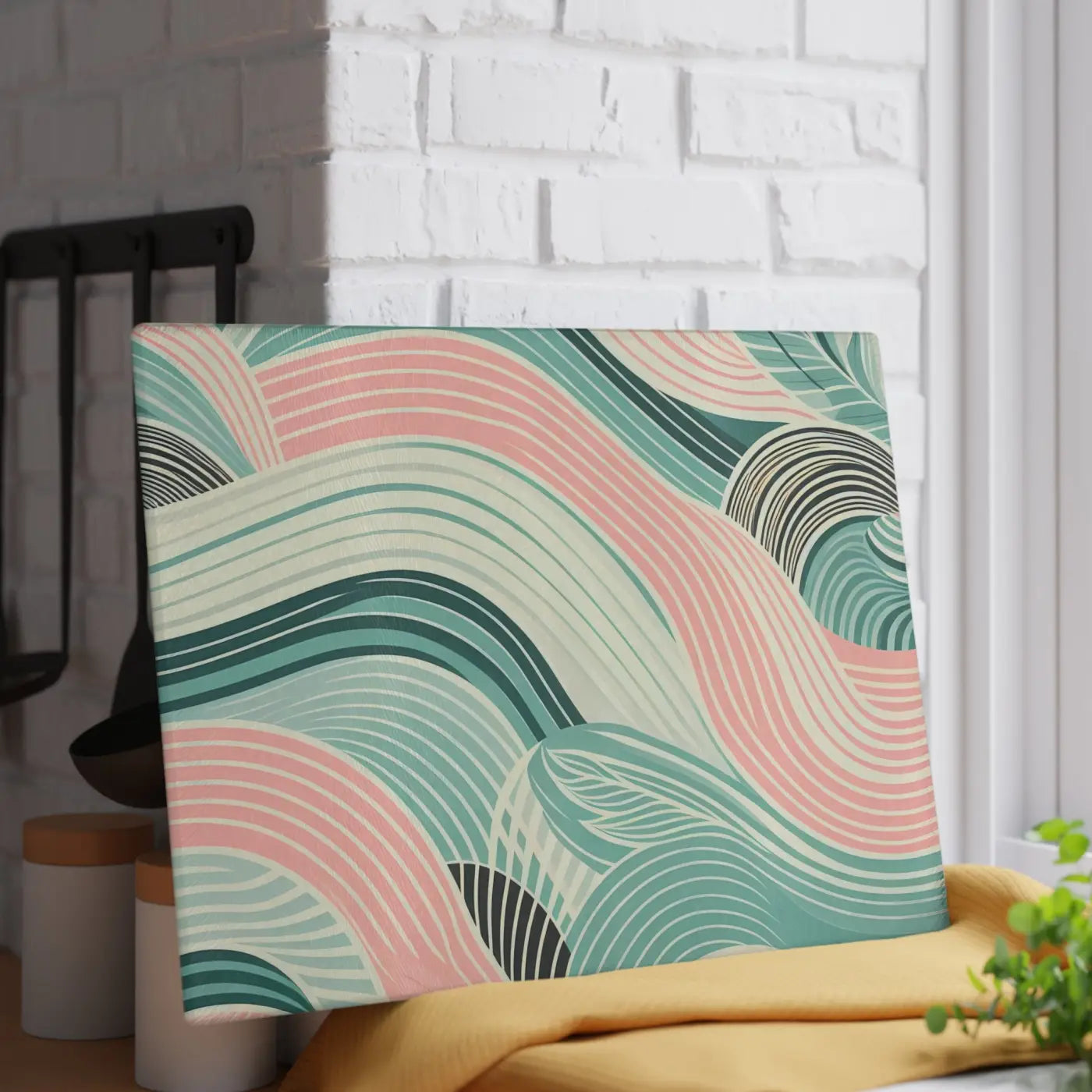 Artistic Waves Glass Cutting Board - Kitchen Décor - DipaliZ