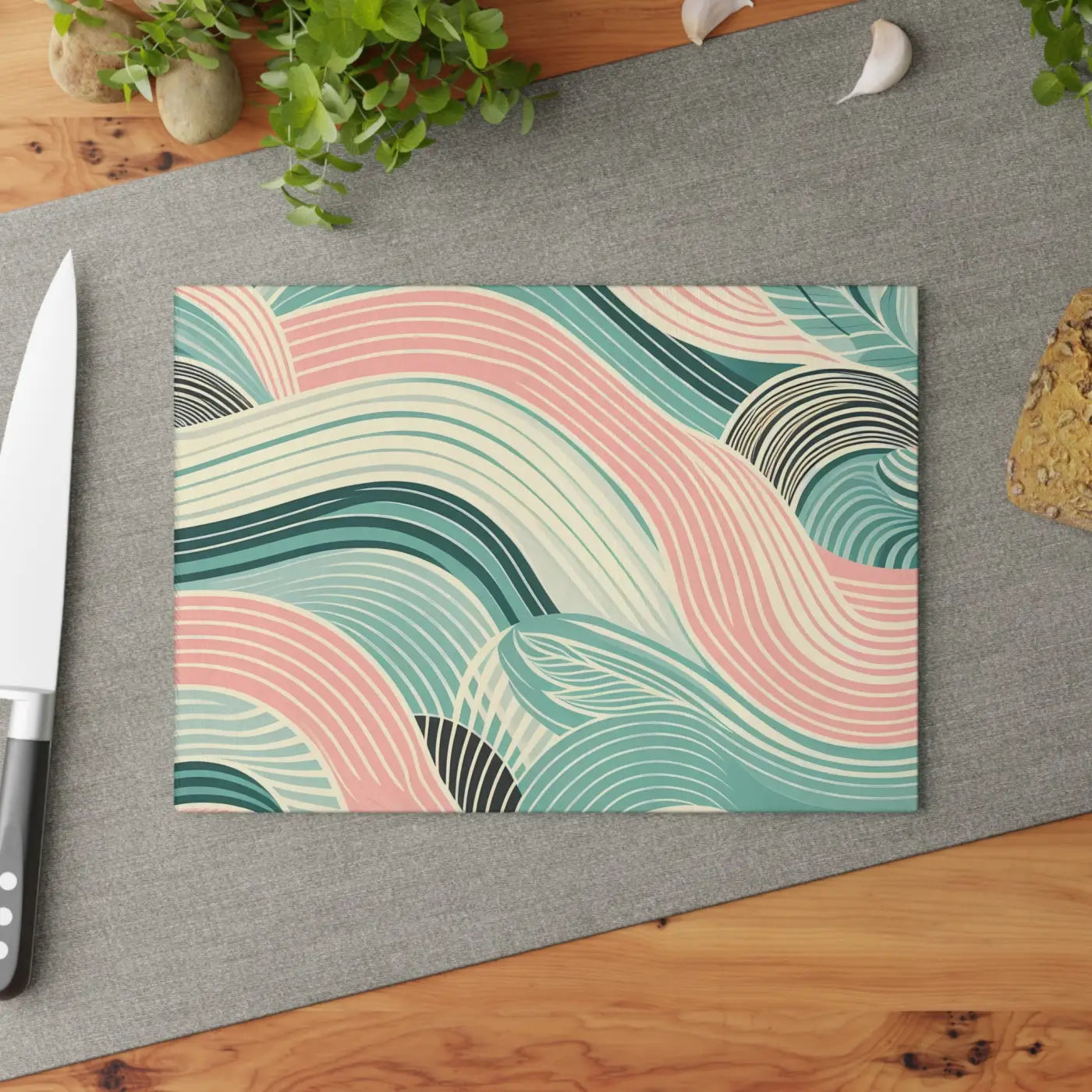 Artistic Waves Glass Cutting Board - Kitchen Décor - DipaliZ