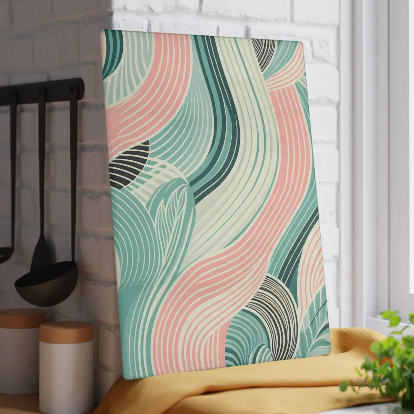 Artistic Waves Glass Cutting Board - Kitchen Décor - DipaliZ