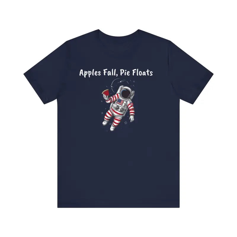 Astronaut With Red Apple Short Sleeves Tee - Eco-Friendly - DipaliZ