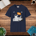 Moon Surface Astronaut Bitcoin Flag Unisex Tee - DipaliZ