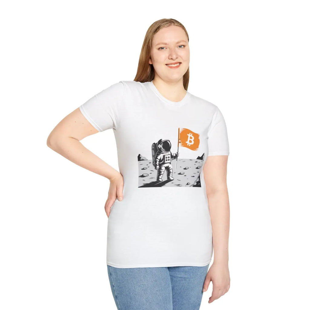 Bitcoin Flag Astronaut Softstyle Tee - Unisex Cotton - DipaliZ