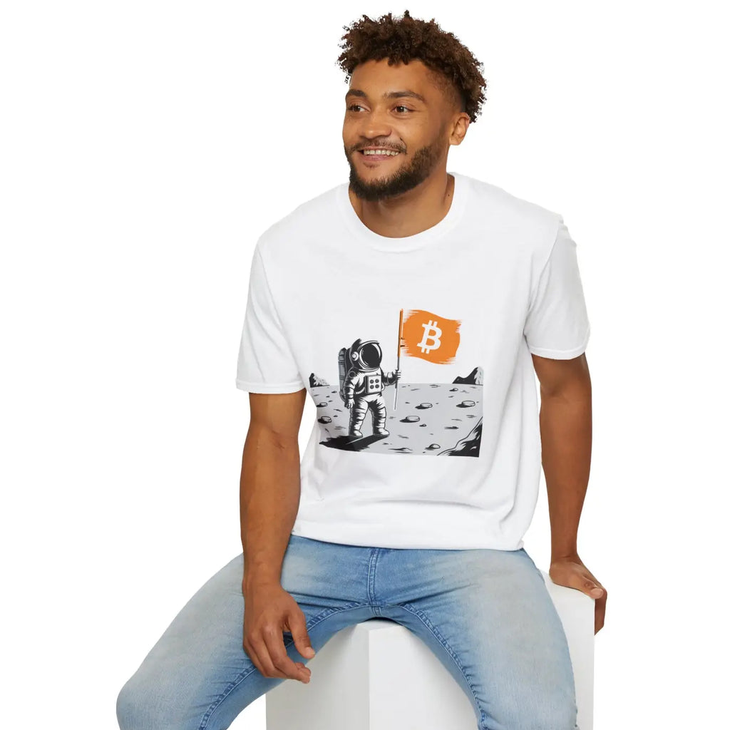 Bitcoin Flag Astronaut Softstyle Tee - Unisex Cotton - DipaliZ