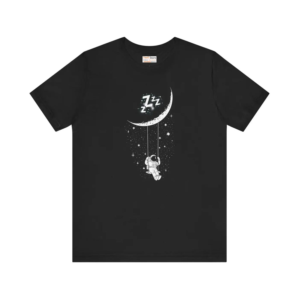 Astronaut Moon Swing T-Shirt - Cosmic Crescent Design - DipaliZ