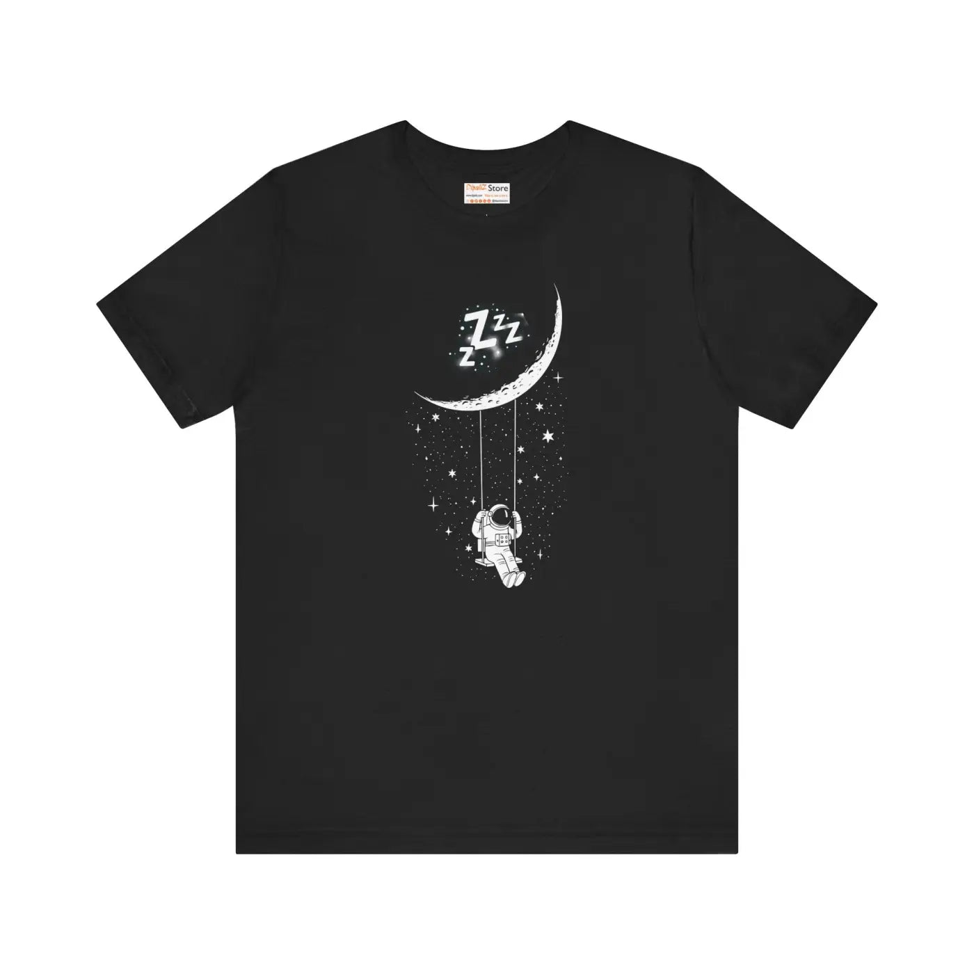 Astronaut Moon Swing T-Shirt - Cosmic Crescent Design - DipaliZ