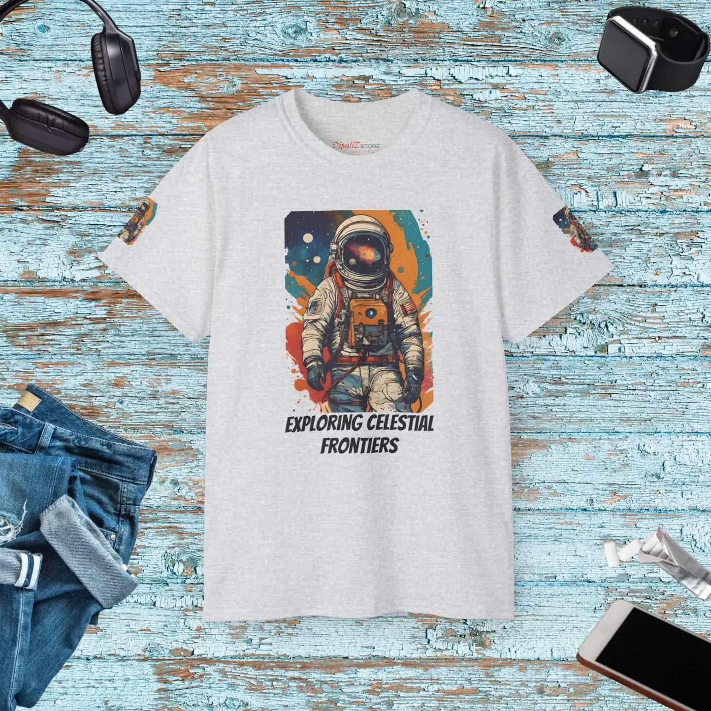 Astronaut T-Shirt - Vibrant Paint Splash Design - DipaliZ