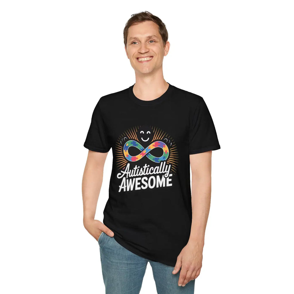 Autistically Awesome Unisex Softstyle Tee - Comfort Fit - DipaliZ
