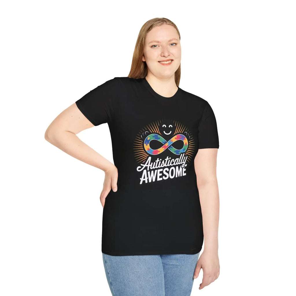 Autistically Awesome Unisex Softstyle Tee - Comfort Fit - DipaliZ