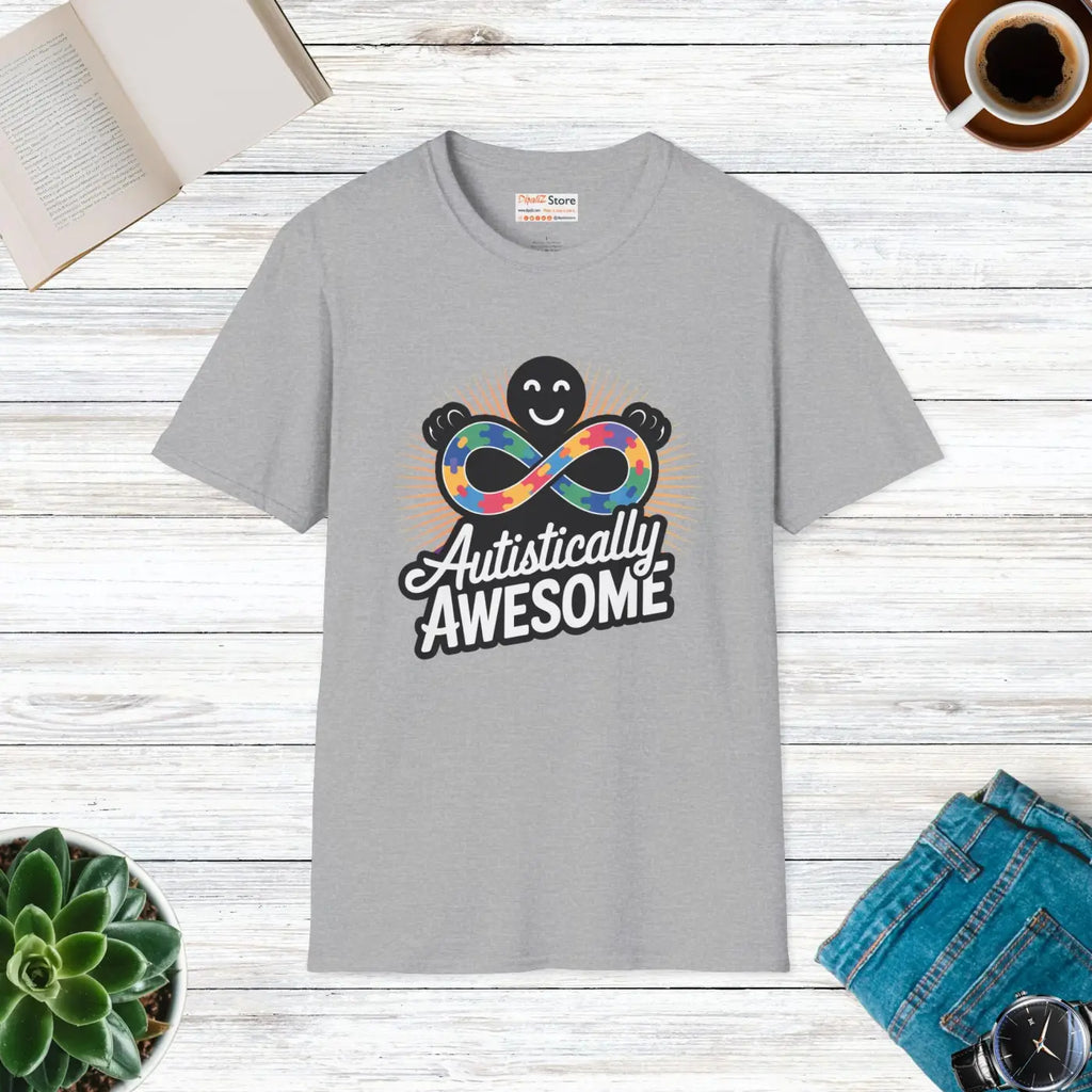 Autistically Awesome Unisex Softstyle Tee - Comfort Fit - DipaliZ