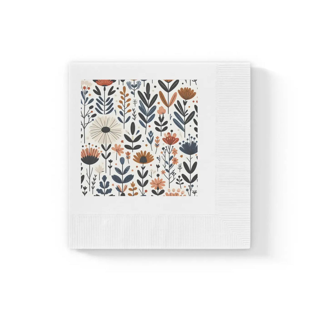 Vibrant Autumn Paper Napkins - Coined Edge Borders - DipaliZ
