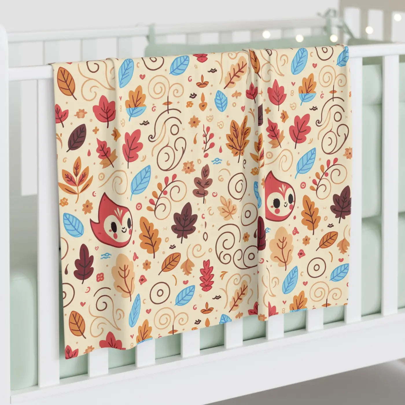 Autumn Leaves Baby Swaddle Blanket - Cozy Fall Comfort - DipaliZ