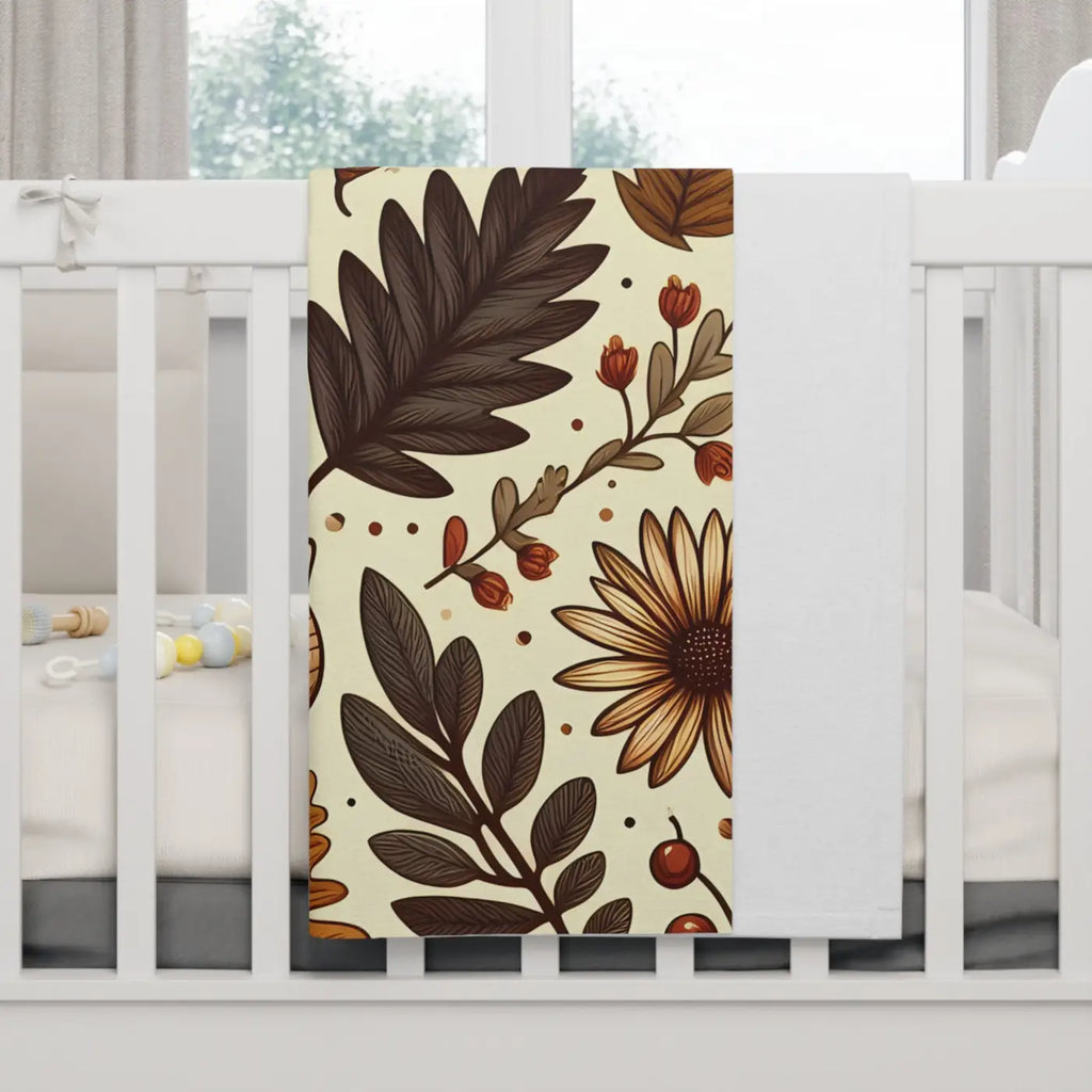 Autumn Leaves Fleece Baby Blanket - Soft and Cozy - DipaliZ