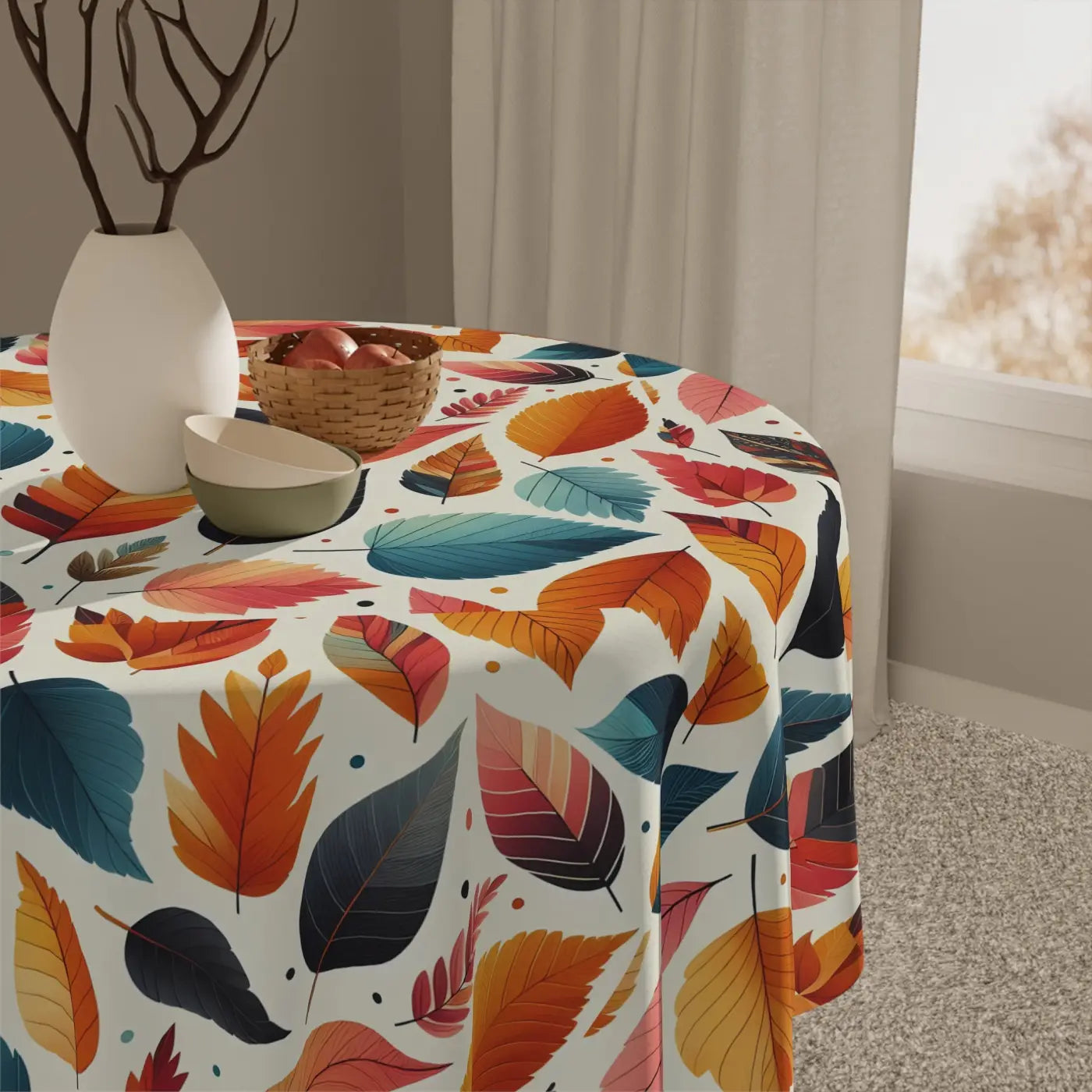 Autumn Leaves Tablecloth - Exquisite Fall Dining Design - DipaliZ
