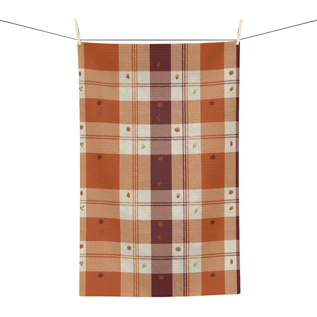 Autumn Plaid Microfiber Tea Towel - Quick-Dry Performance - DipaliZ