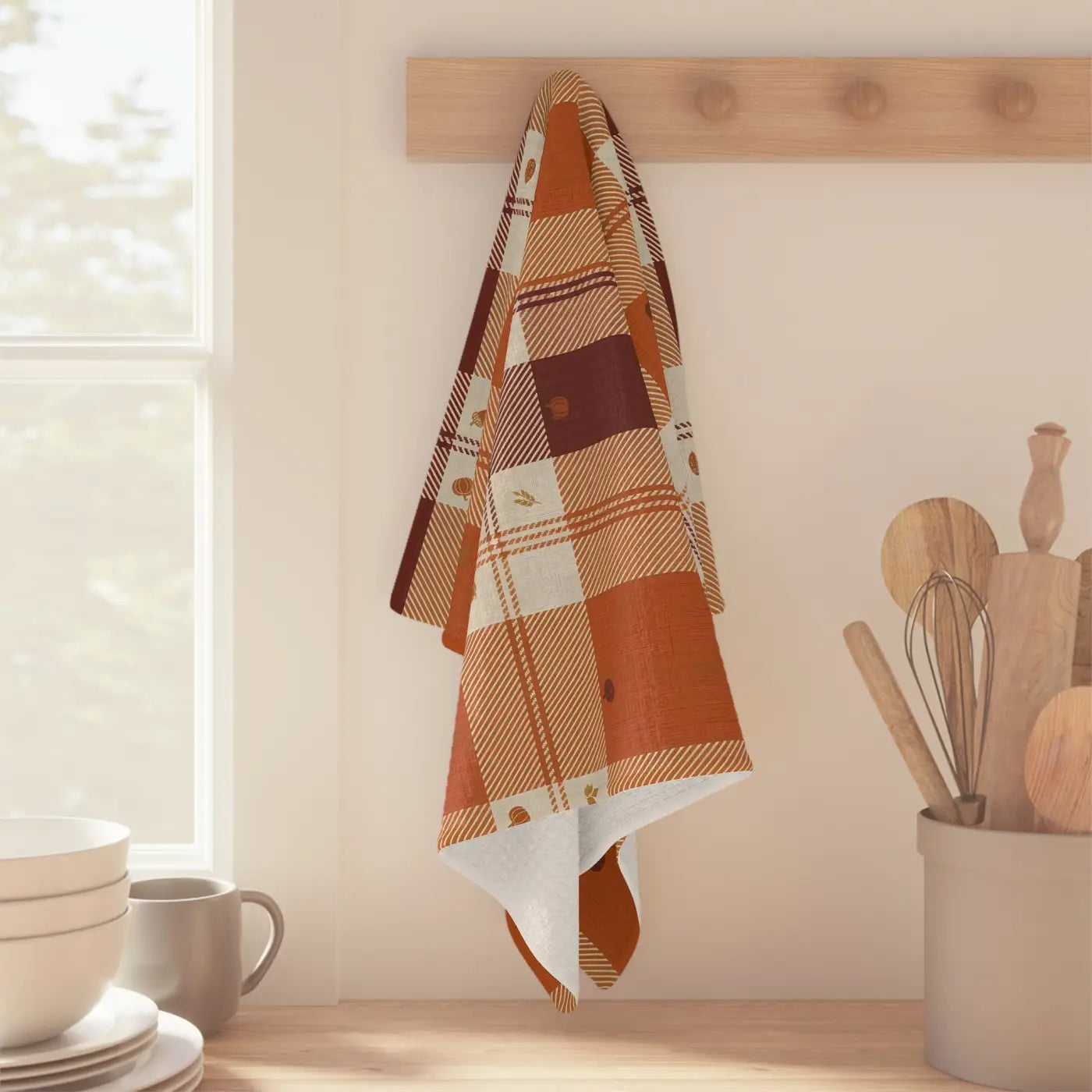 Autumn Plaid Microfiber Tea Towel - Quick-Dry Performance - DipaliZ