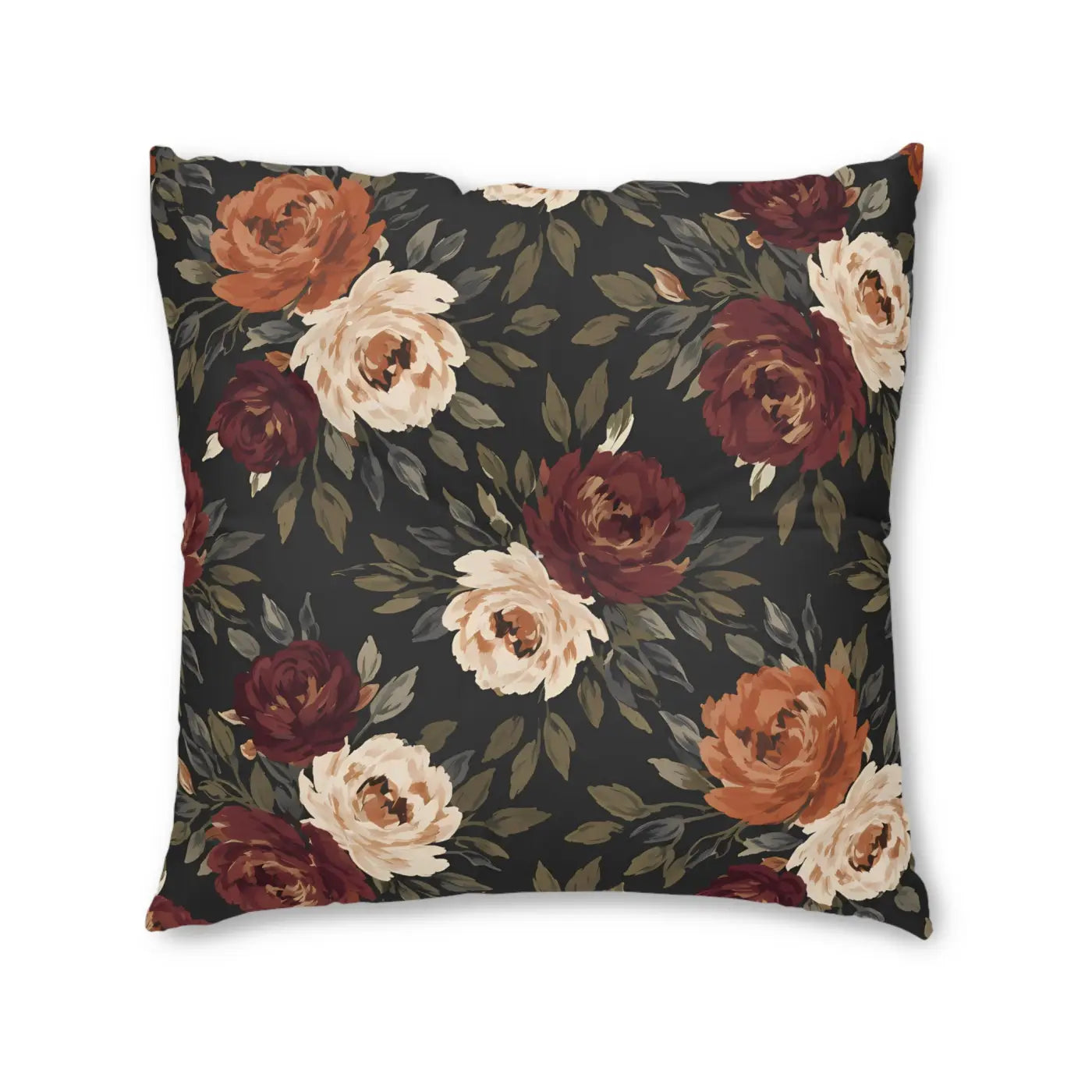 Cozy Rose Floral Tufted Floor Pillow - Home Decor - DipaliZ