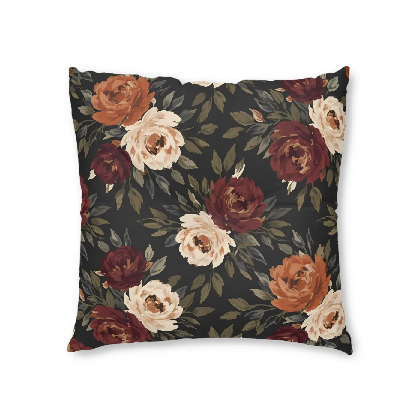Cozy Rose Floral Tufted Floor Pillow - Home Decor - DipaliZ