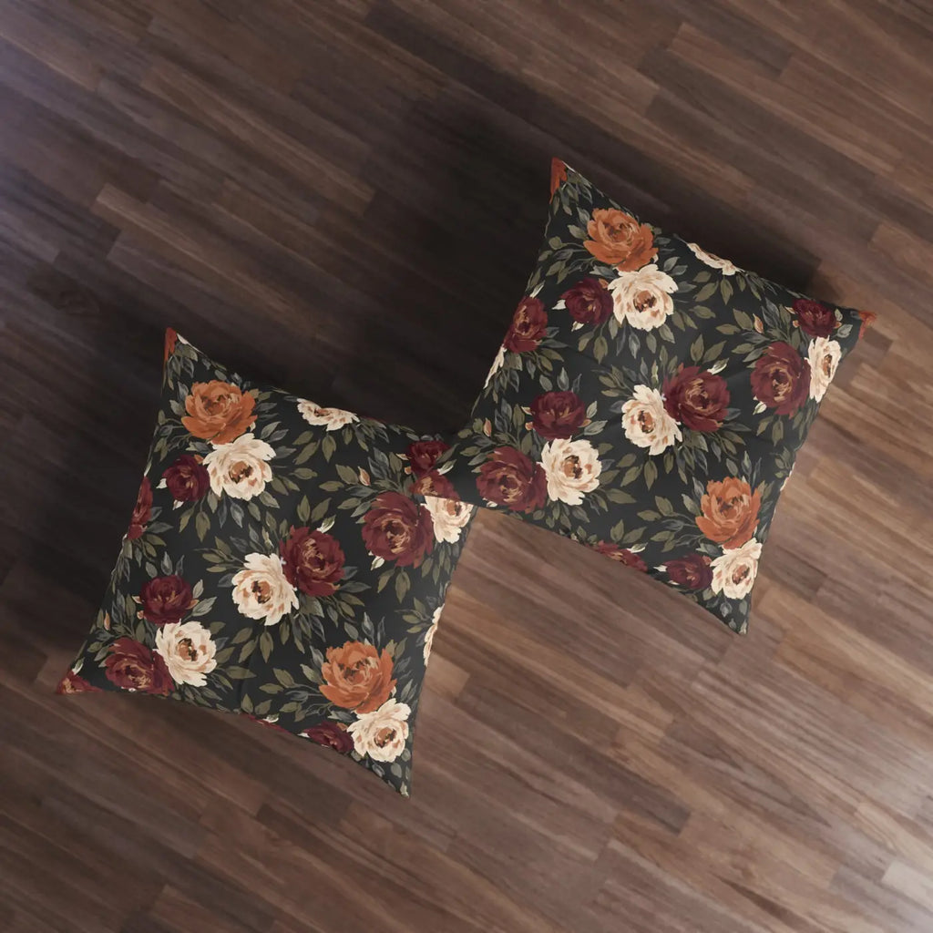 Cozy Rose Floral Tufted Floor Pillow - Home Decor - DipaliZ