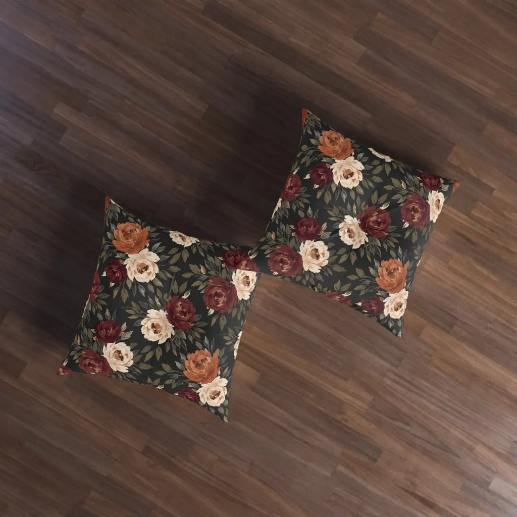 Cozy Rose Floral Tufted Floor Pillow - Home Decor - DipaliZ