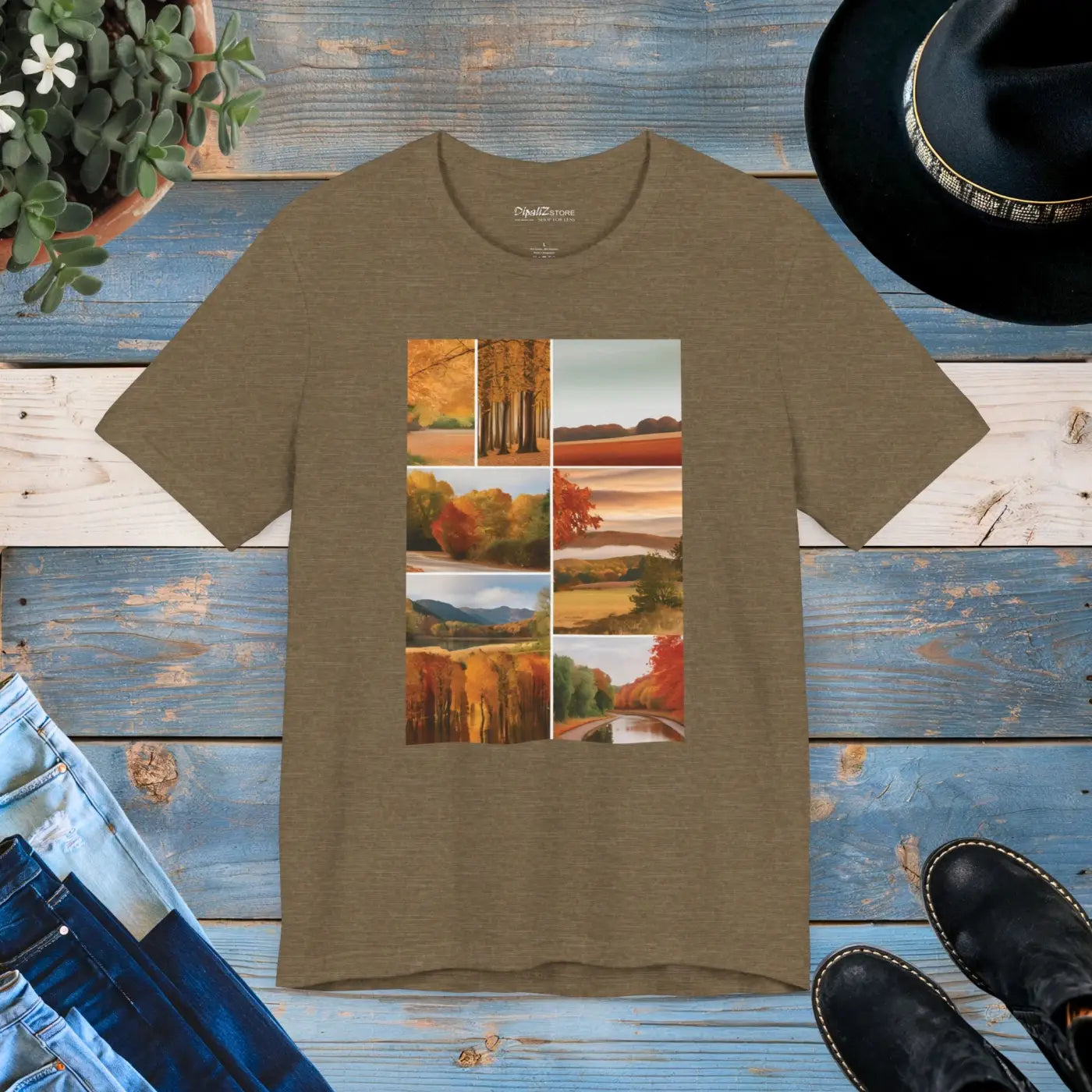 Autumn Scenery Unisex Jersey Short Sleeve Tee - Fall Vibes - DipaliZ