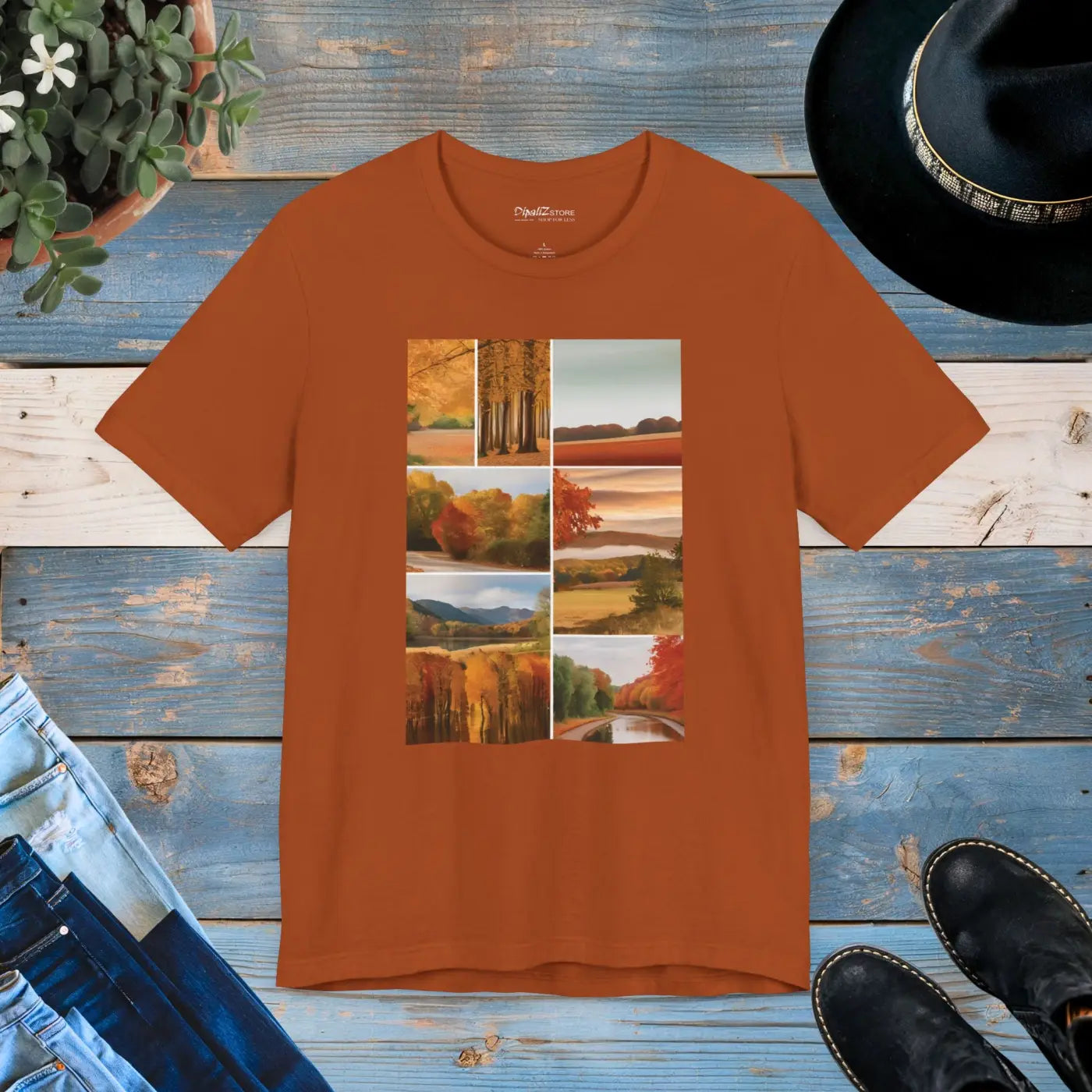 Autumn Scenery Unisex Jersey Short Sleeve Tee - Fall Vibes - DipaliZ