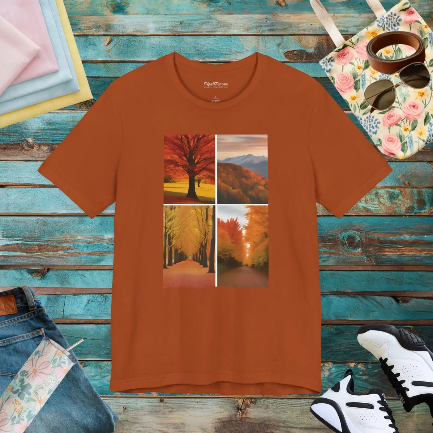 Autumn Vibes Unisex Jersey Short Sleeve Tee - Fall Comfort - DipaliZ